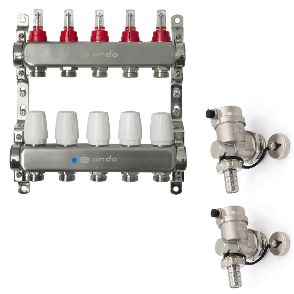 Изображение товара Коллекторная группа с расходомерами Ondo Kit BKGWDV05KIT 1x3/4" нержавеющая сталь