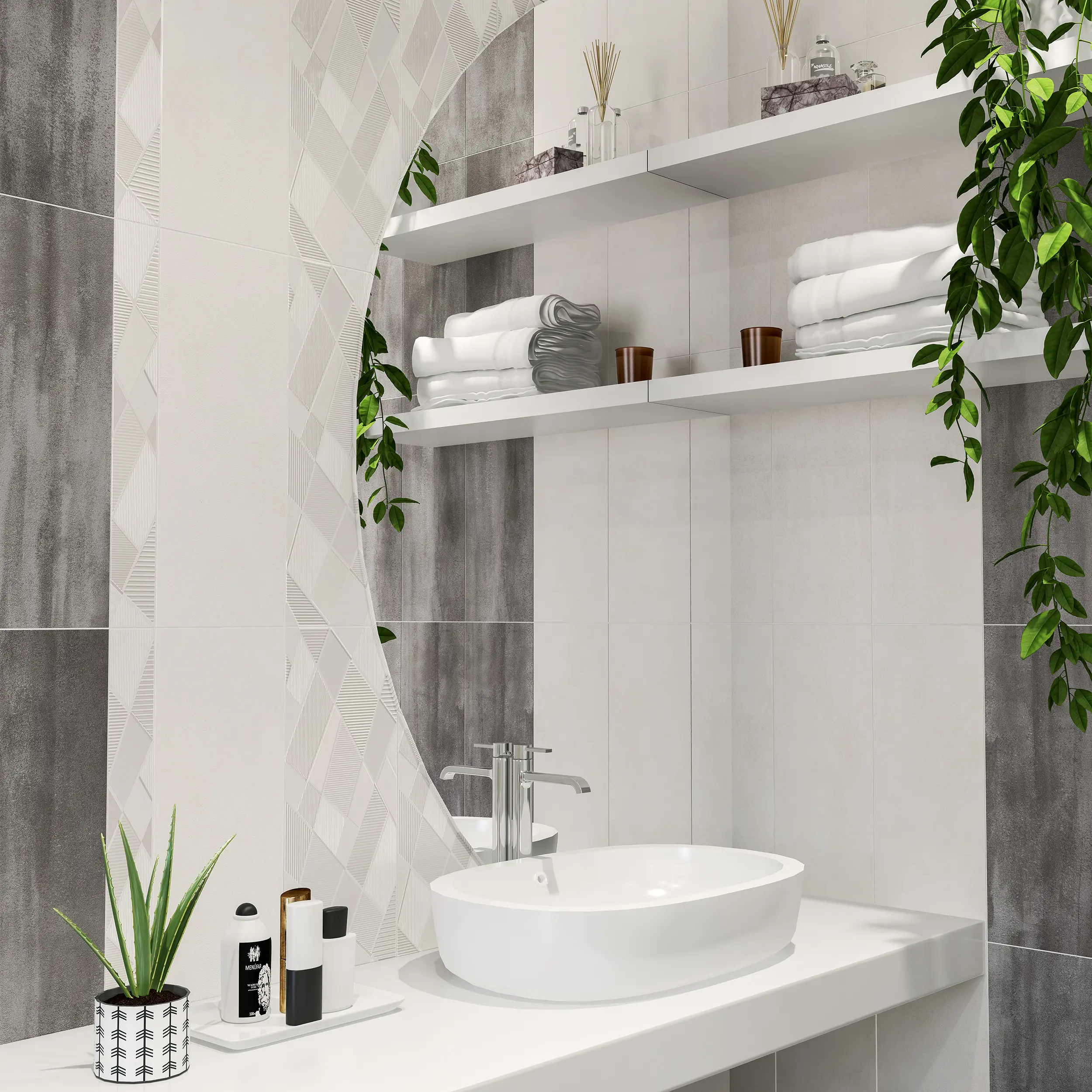 Изображение товара Плитка настенная Azori Sonnet 50.5x20.1см серый глазурованный керамогранит