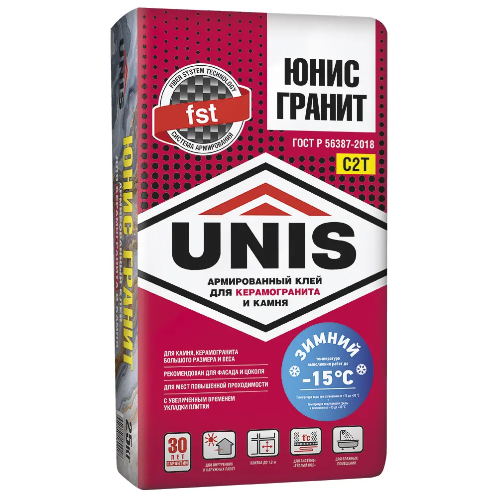 Изображение товара Клей для плитки Unis С2Т Гранит 25кг