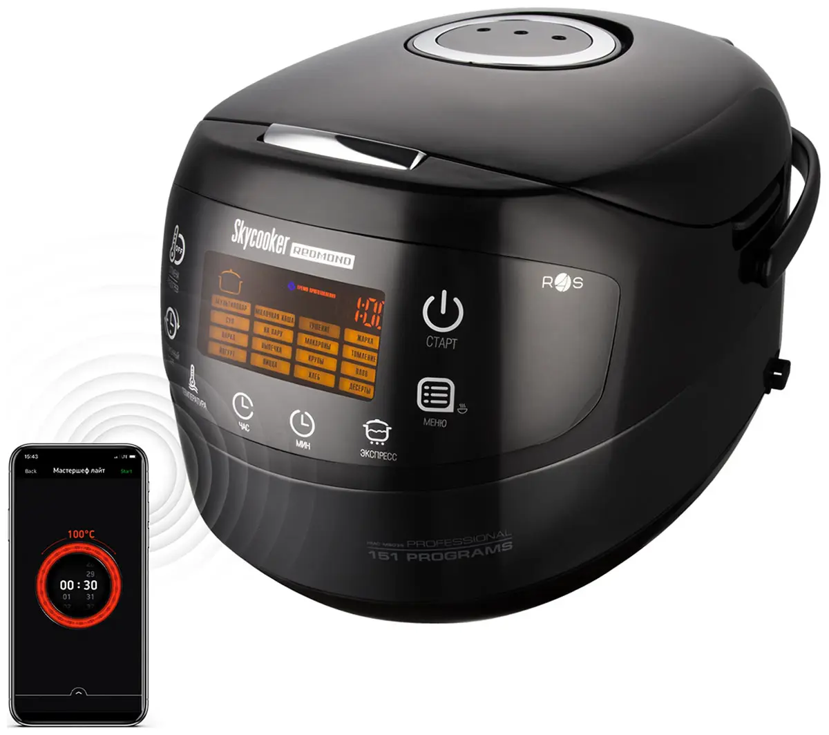 Изображение товара Мультиварка Redmond Skycooker rmc-m903s, черный 5 л 17 программ цвет черный