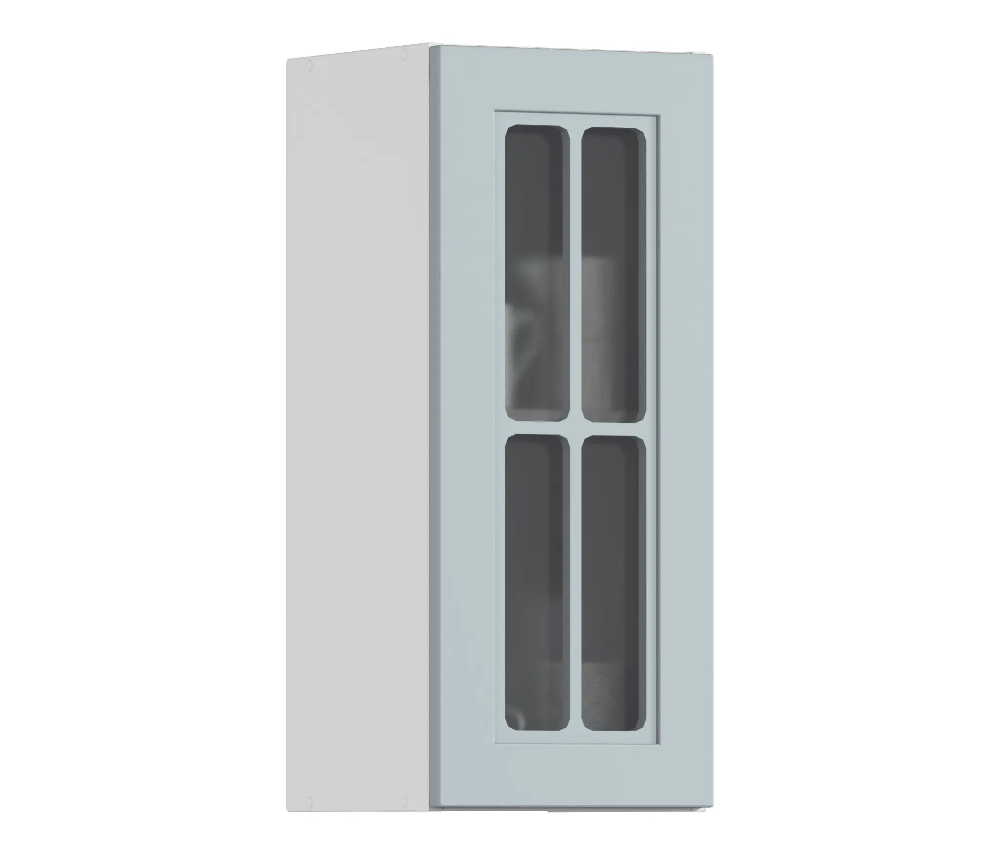 Изображение товара Навесной шкаф Регина Столплит 30x72x29 см со стеклом МДФ цвет серый