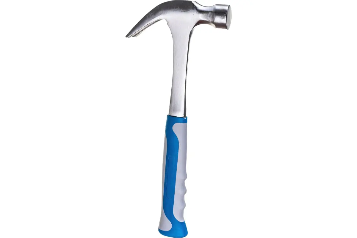 Изображение товара Молоток-гвоздодер Ремоколор 38-3-345 с двухкомпонентной рукояткой 450 г