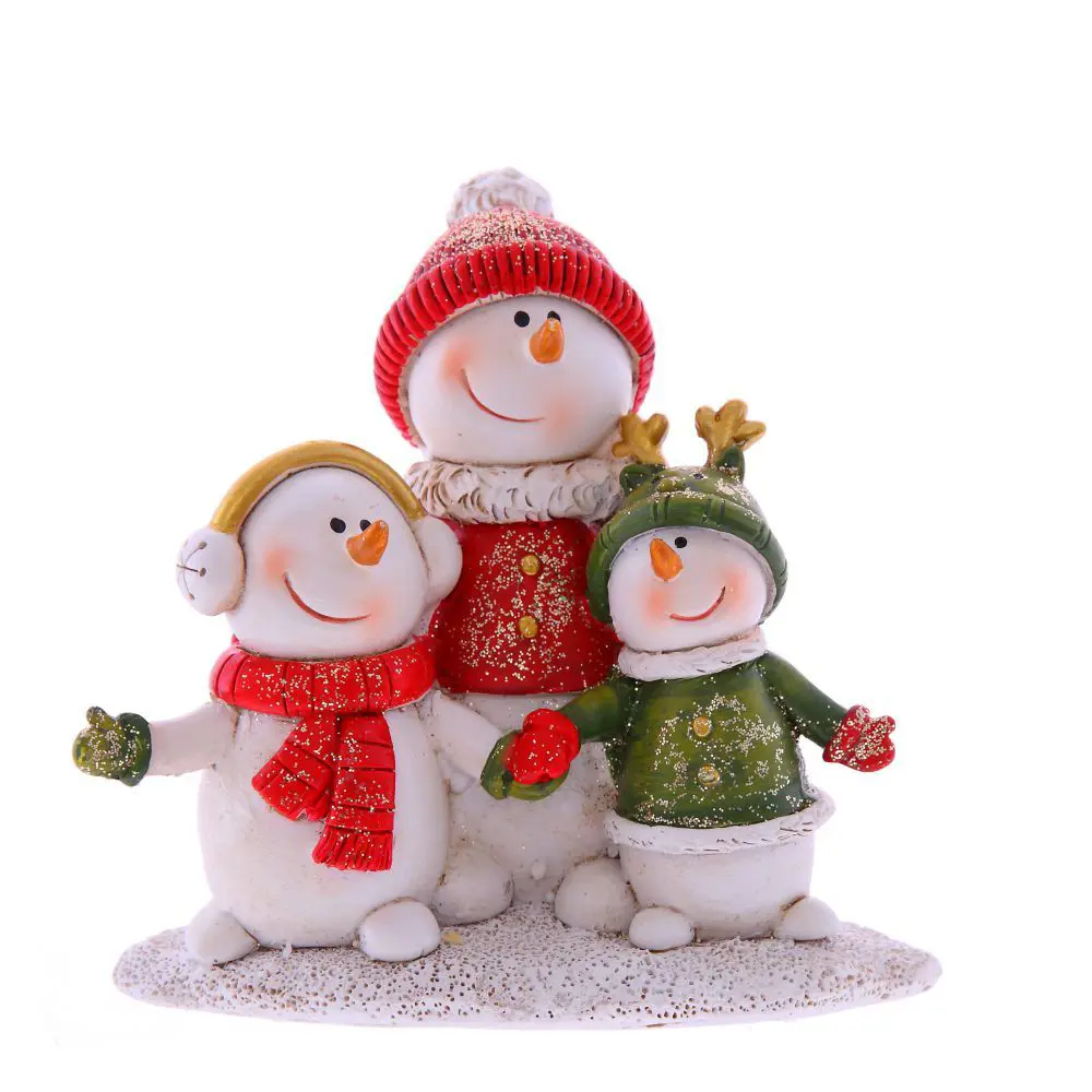 Изображение товара Новогоднее украшение Снеговики 5x10x10 см цвет красный