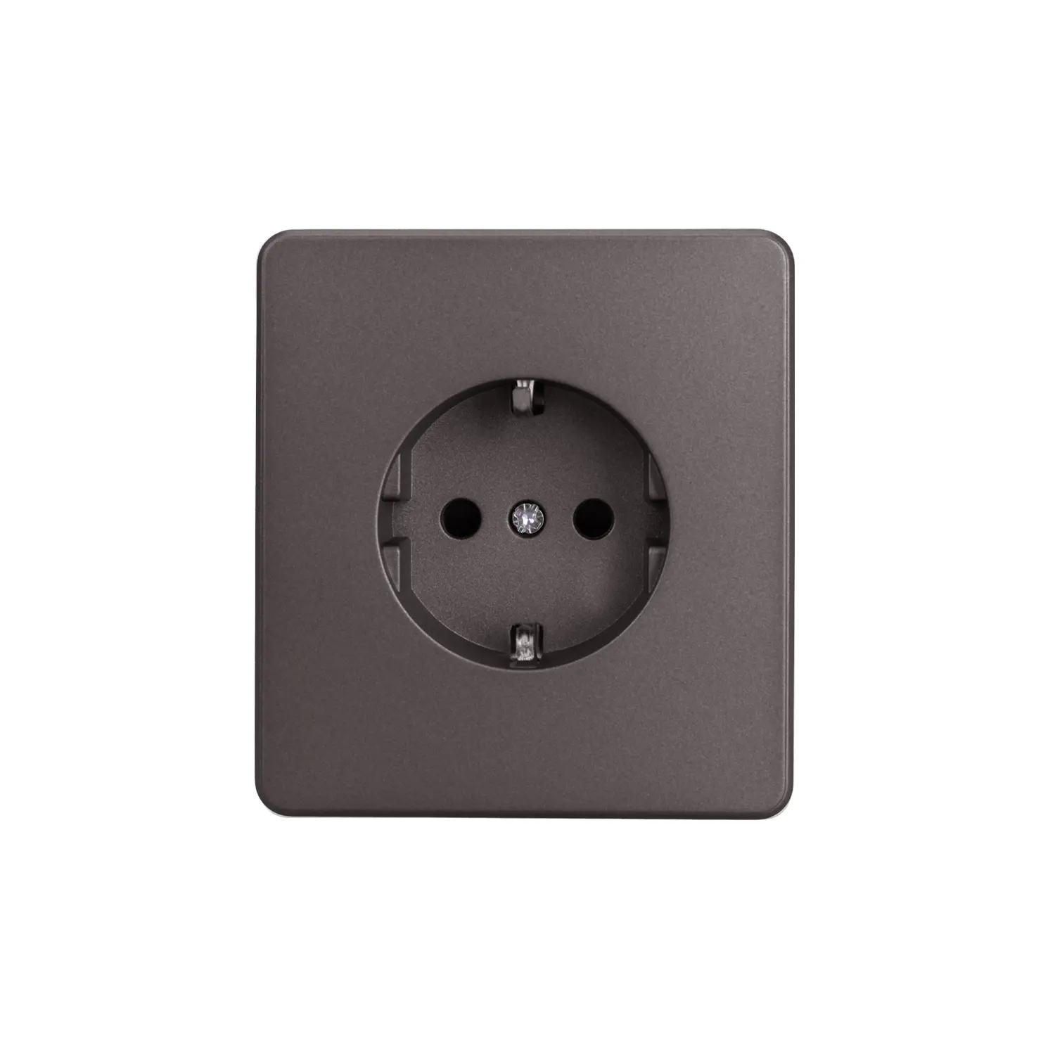 Изображение товара Встраиваемая розетка KRANZ Round KR-78-0701-2 с заземлением и шторками титан