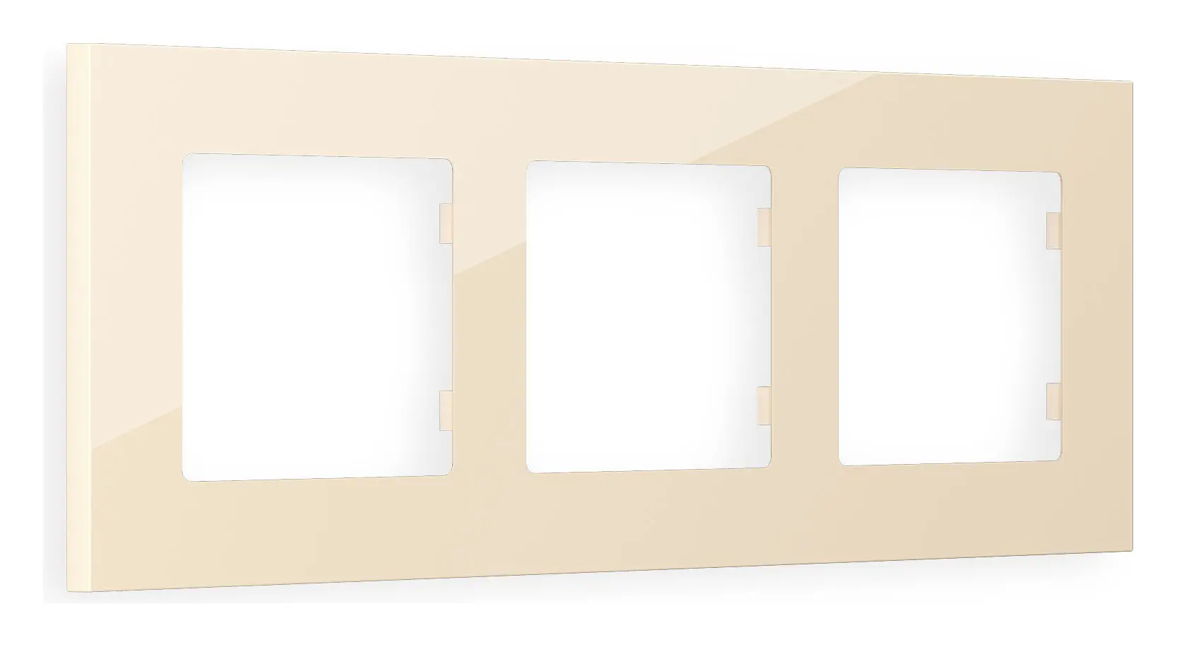 Изображение товара Рамка для розеток и выключателей AMBRELLA VOLT ALFA Qubi AF250303 бежевый глянец