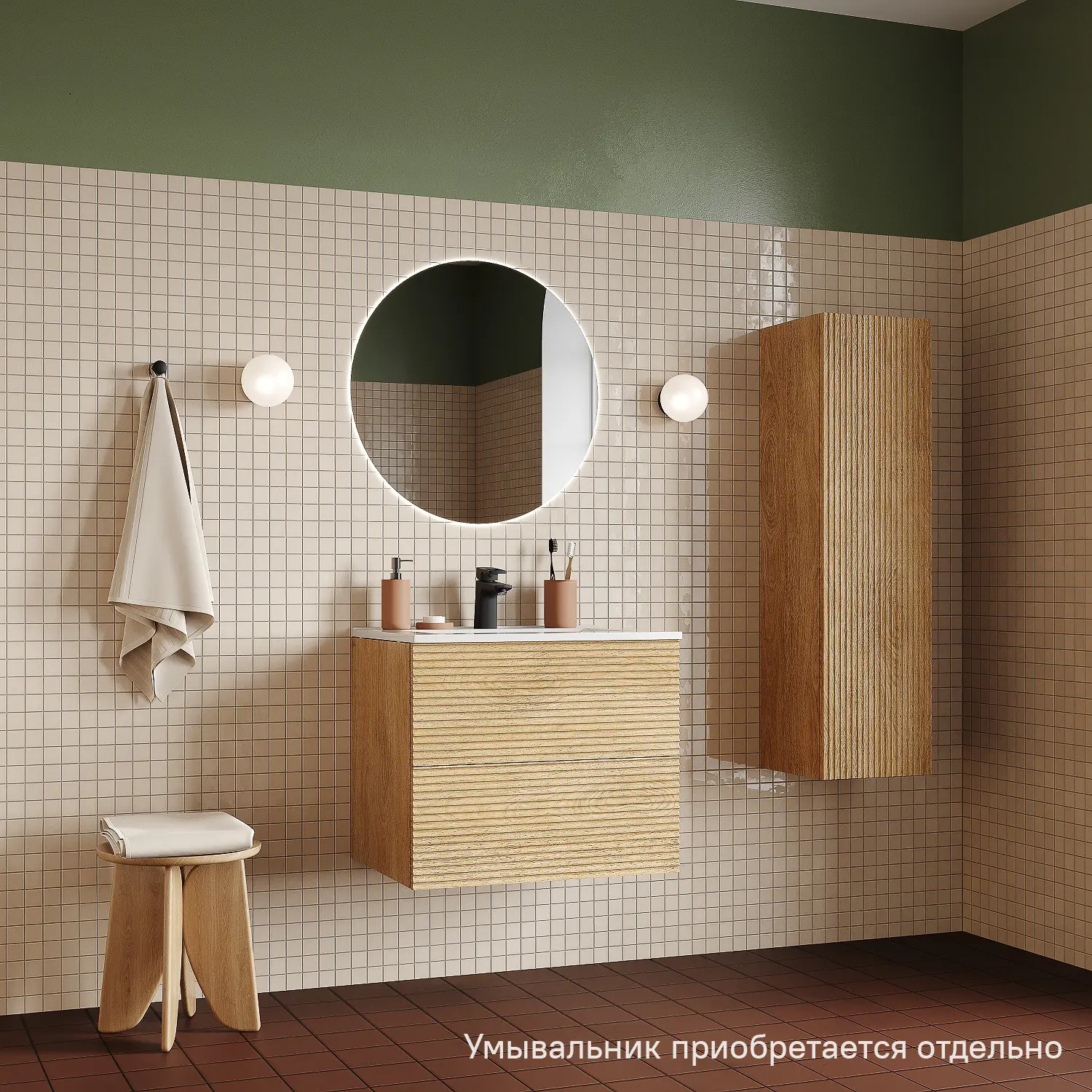 Изображение товара Тумба для ванной Iddis Bild BIL60V0i95 подвесная 60 см цвет дуб светлый подходит к раковине 0136000i28