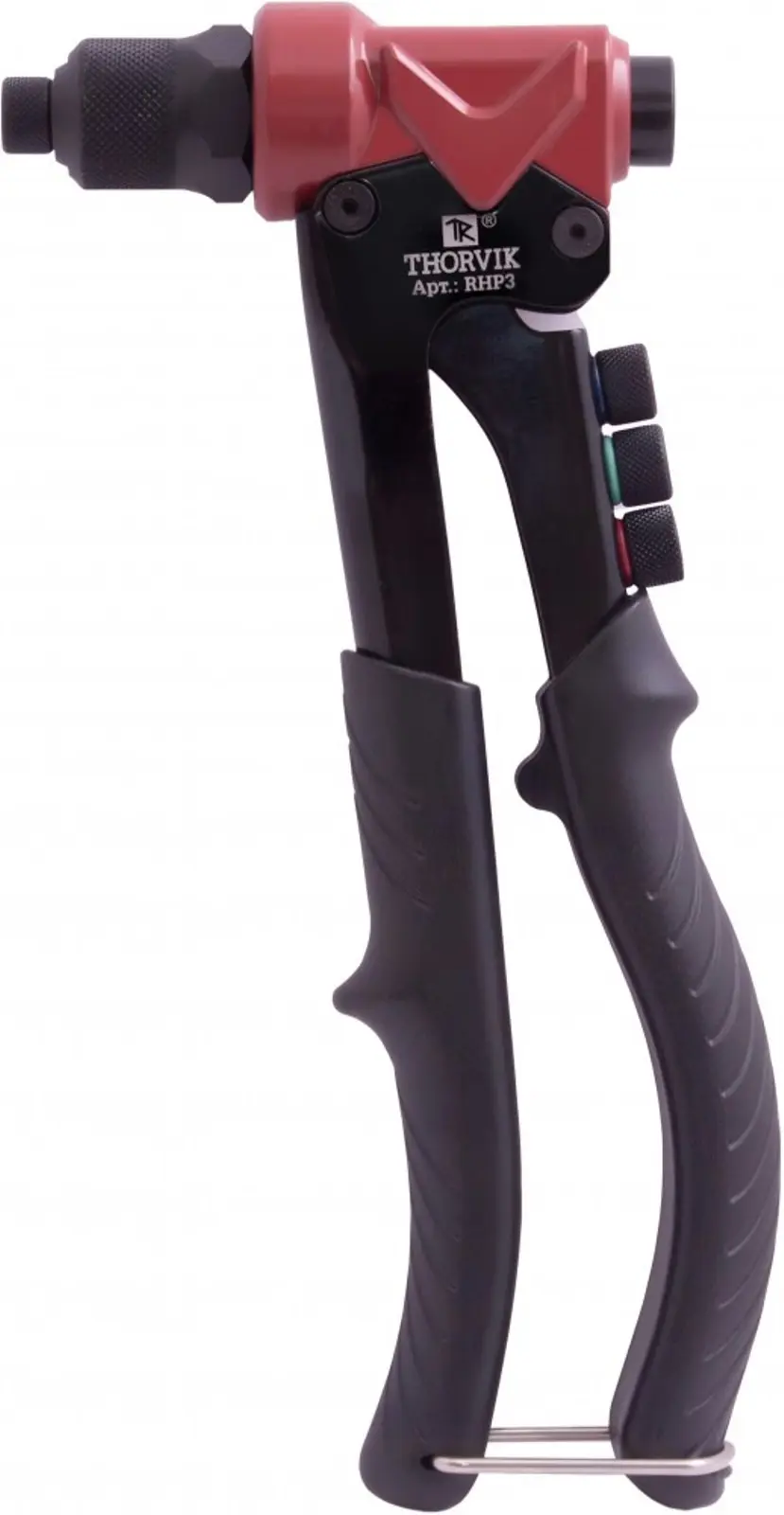 Изображение товара Заклепочник ручной рычажный резьбовой Thorvik RHP3 2.4-4.8/M3-M6 мм 250 мм, с заклепками в комплекте