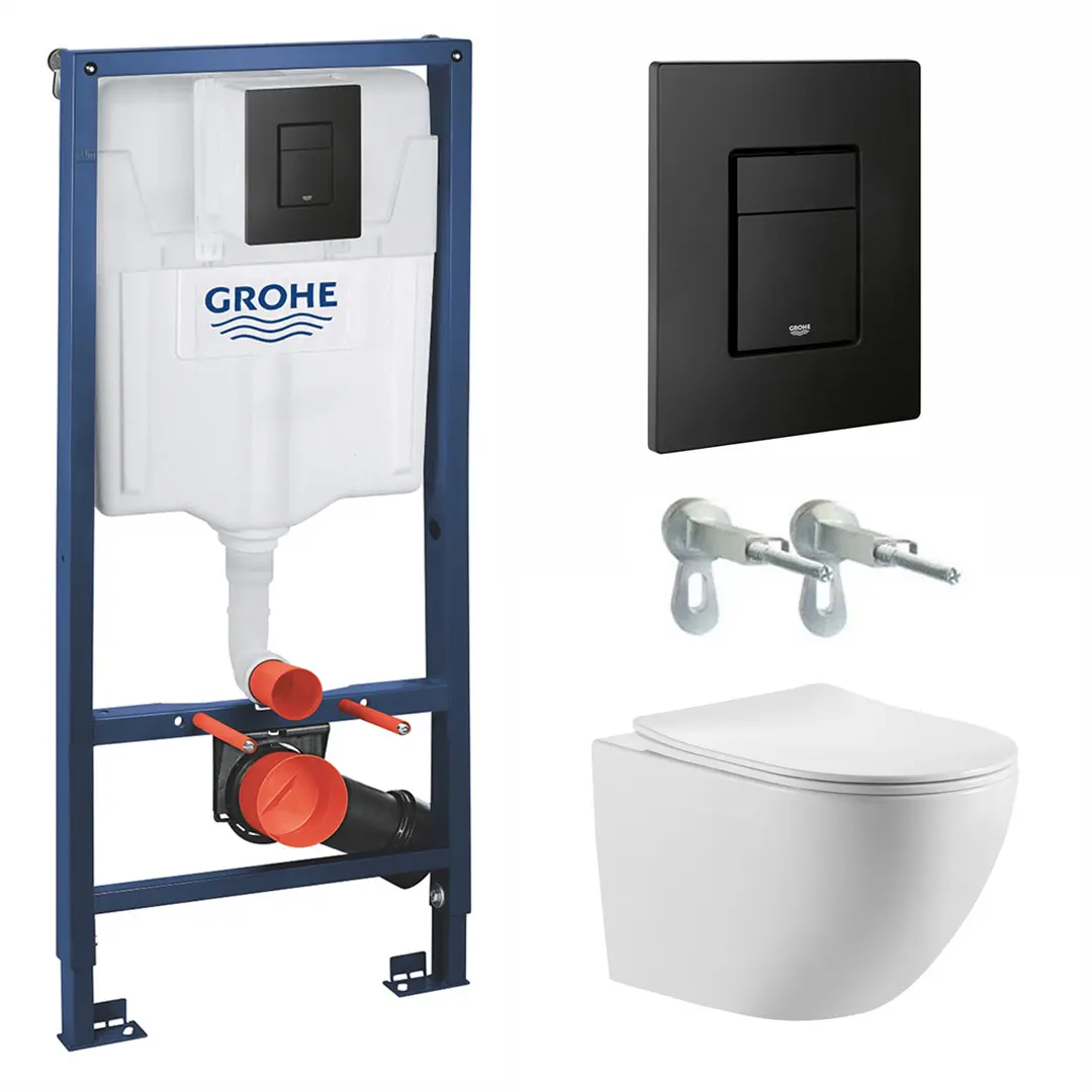 Изображение товара Комплект инсталляция с унитазом Grohe 38811KF0+B5.3.1176.00 цвет белый