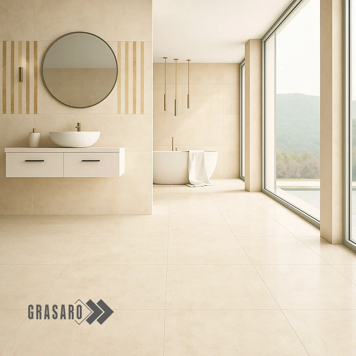 Изображение товара Керамогранит Grasaro Beton 60x60 см бежевый эффект бетон Россия