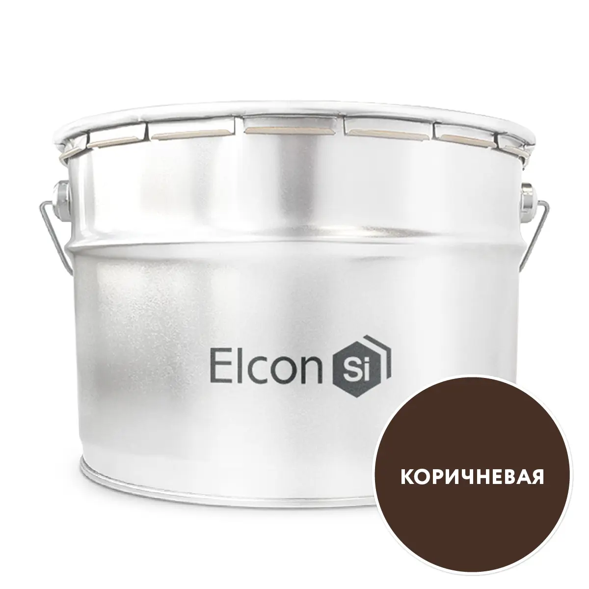 Изображение товара Быстросохнущая Грунт-эмаль 3 в 1 ELCON коричневая 10 л - защита и дизайн металла
