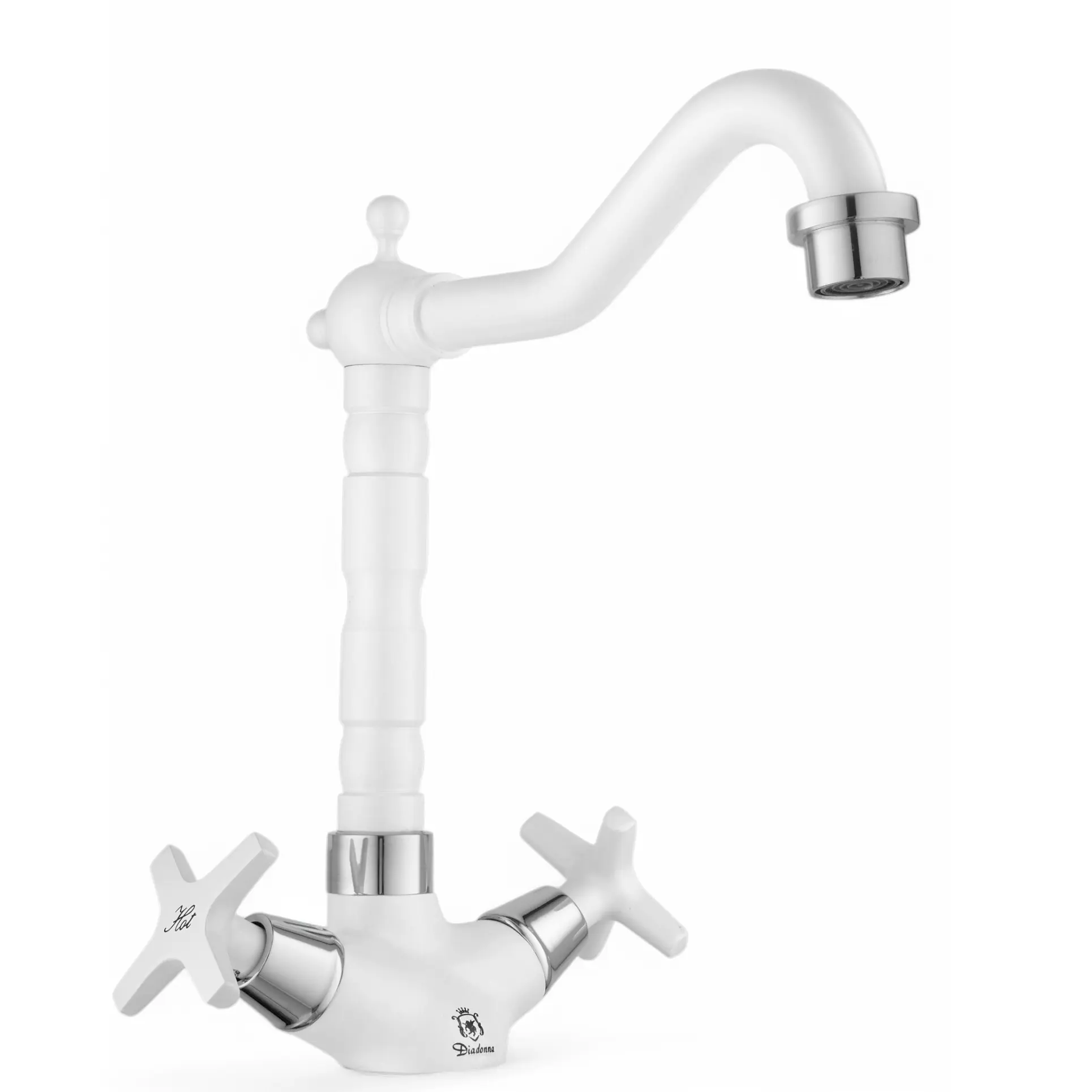 Изображение товара Смеситель для кухни Diadonna D87-744351W поворотный излив 19 см цвет белый
