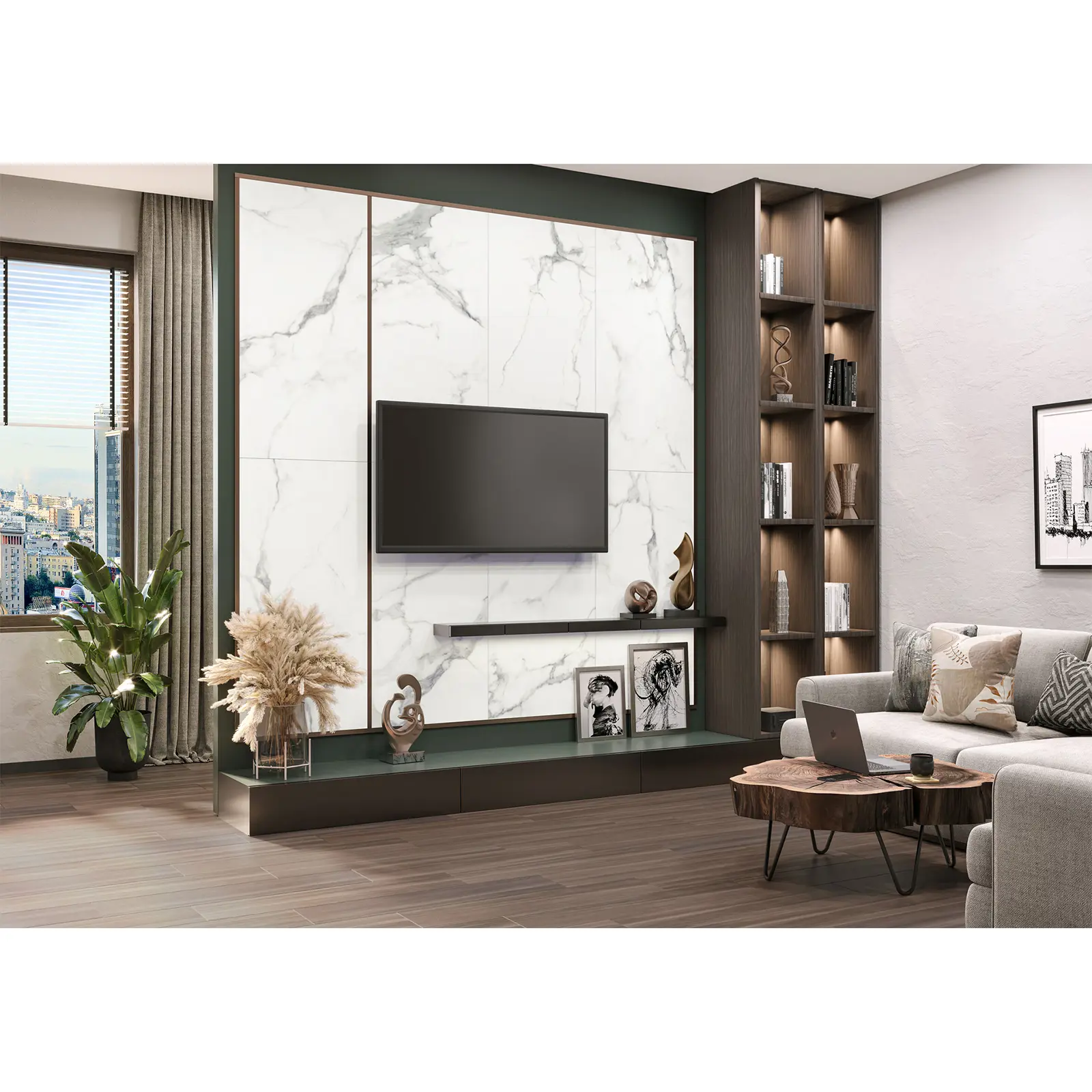 Изображение товара Керамогранит Delacora Calacatta 60x120 см белый эффект мрамора