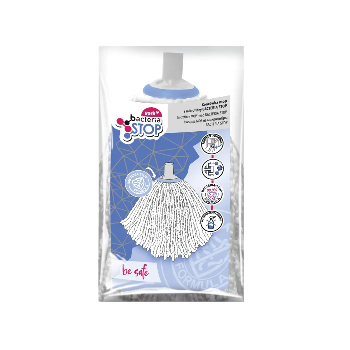 Изображение товара Насадка на швабру веревочная York 255931 микрофибра цвет белый 30.5 см