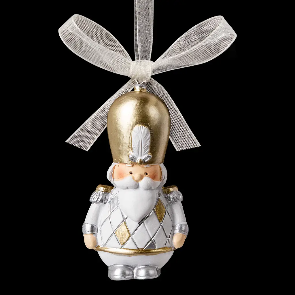 Изображение товара Елочная игрушка Erichkrause Придворный золотой 7 см x 3 см белый