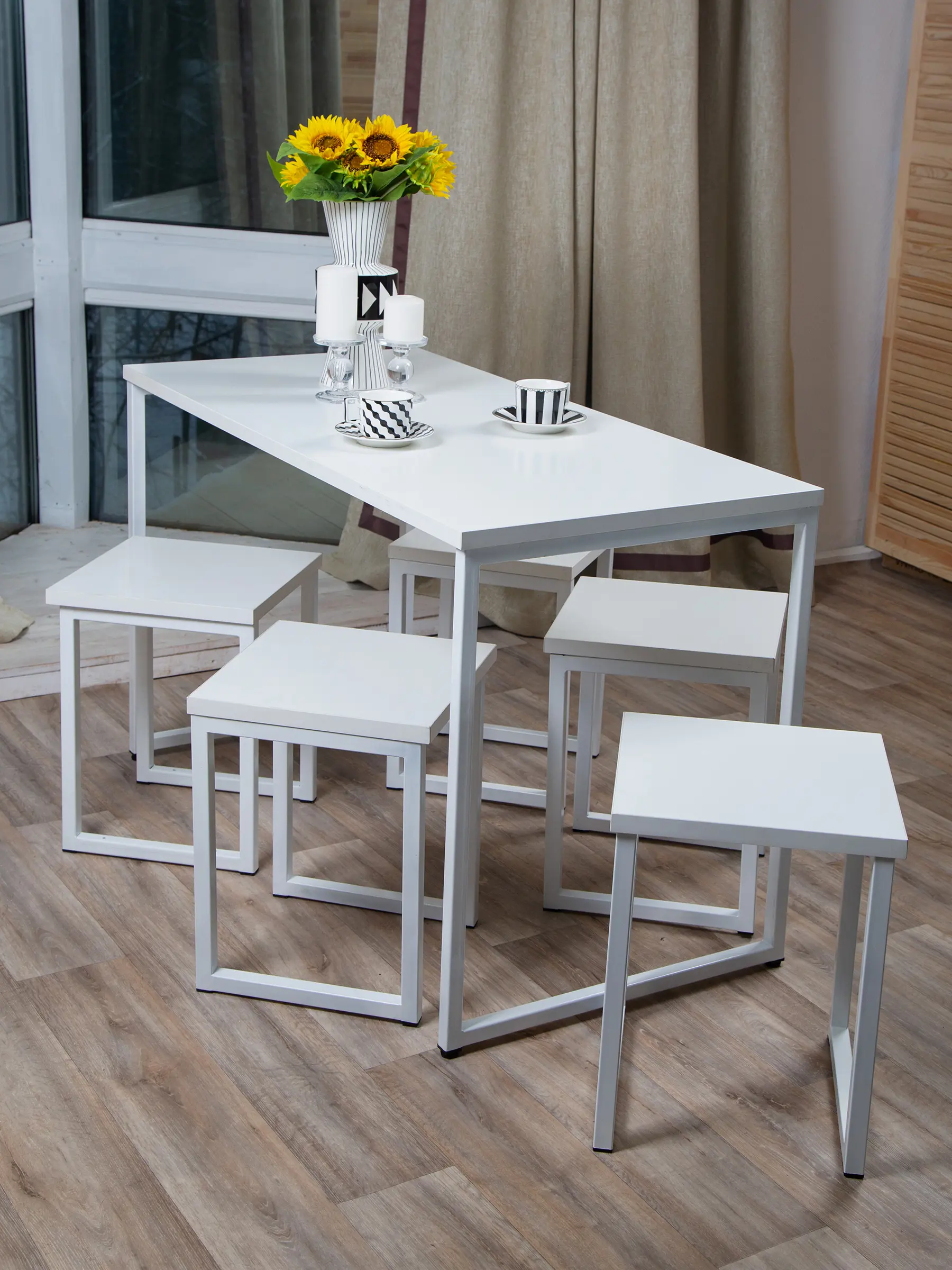 Изображение товара Стол прямоугольный Diko loft DL-867280 90x60 см лдсп цвет белый