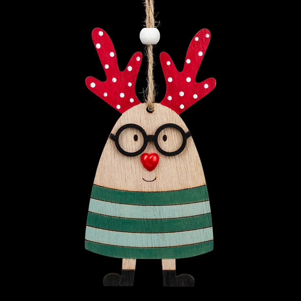 Изображение товара Елочная игрушка Erichkrause Олень нос-сердечко 13 см x 1 см разноцветный