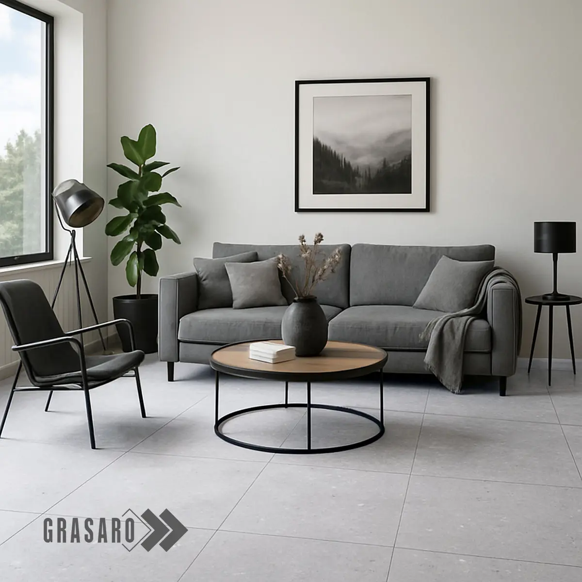 Изображение товара Керамогранит GRASARO Granella G-42/MR 60x60 см черно-белый