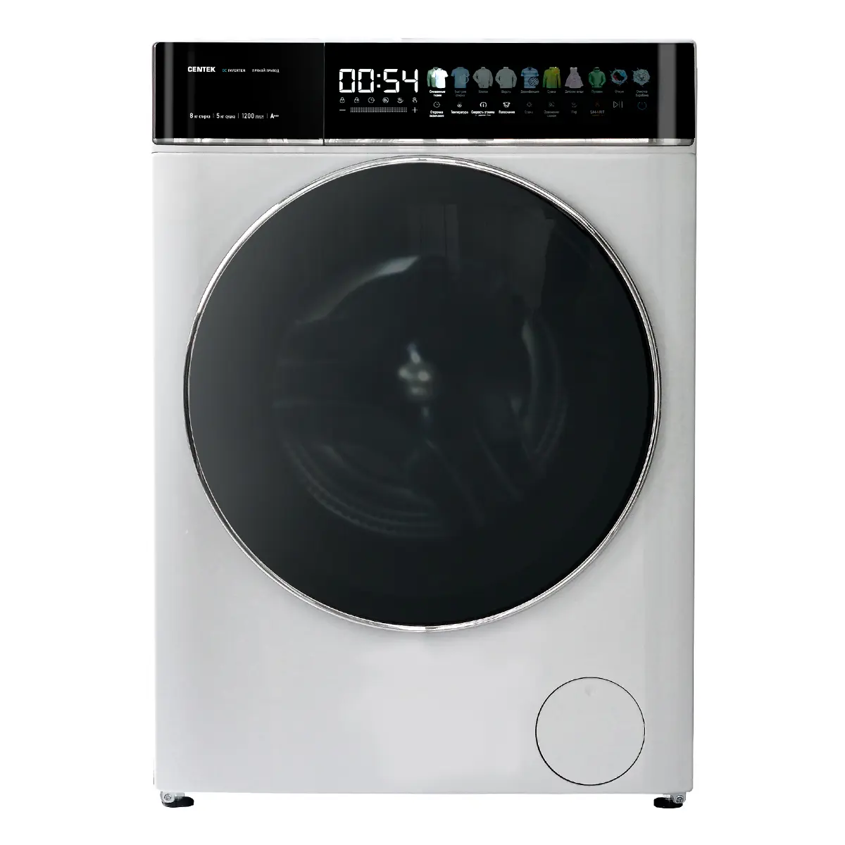 Изображение товара Стиральная машина с сушкой Centek CT-1966 белая 8 кг 5 кг сушильная функция