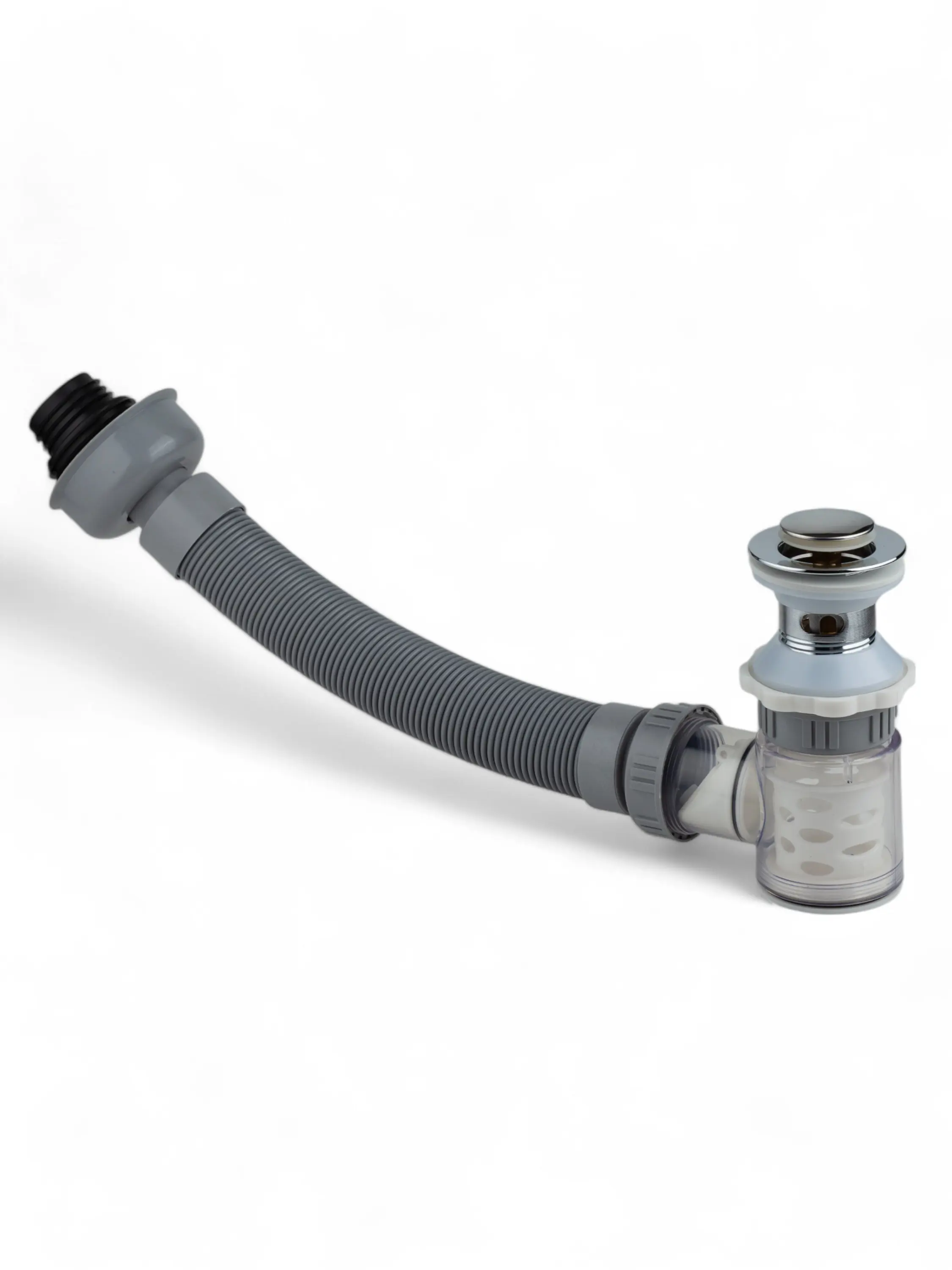 Изображение товара Сифон для раковины с переливом и обратным клапаном, хромированный, 40 мм