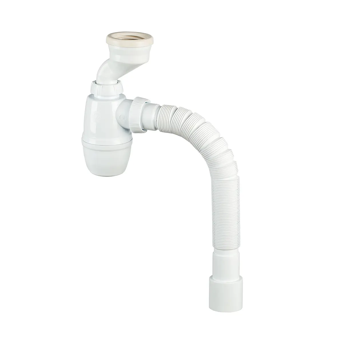 Изображение товара Сифон для писсуара Wirquin D40 белый бутылочный пластиковый гидрозатвор