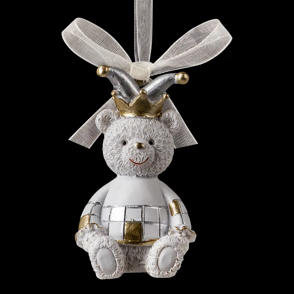 Изображение товара Елочная игрушка Erichkrause Королевский мишка 7 см x 4 см белый