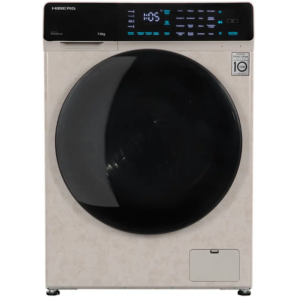 Изображение товара Стиральная машина Hiberg I-ddq9 7 кг фронтальная бежевый мрамор