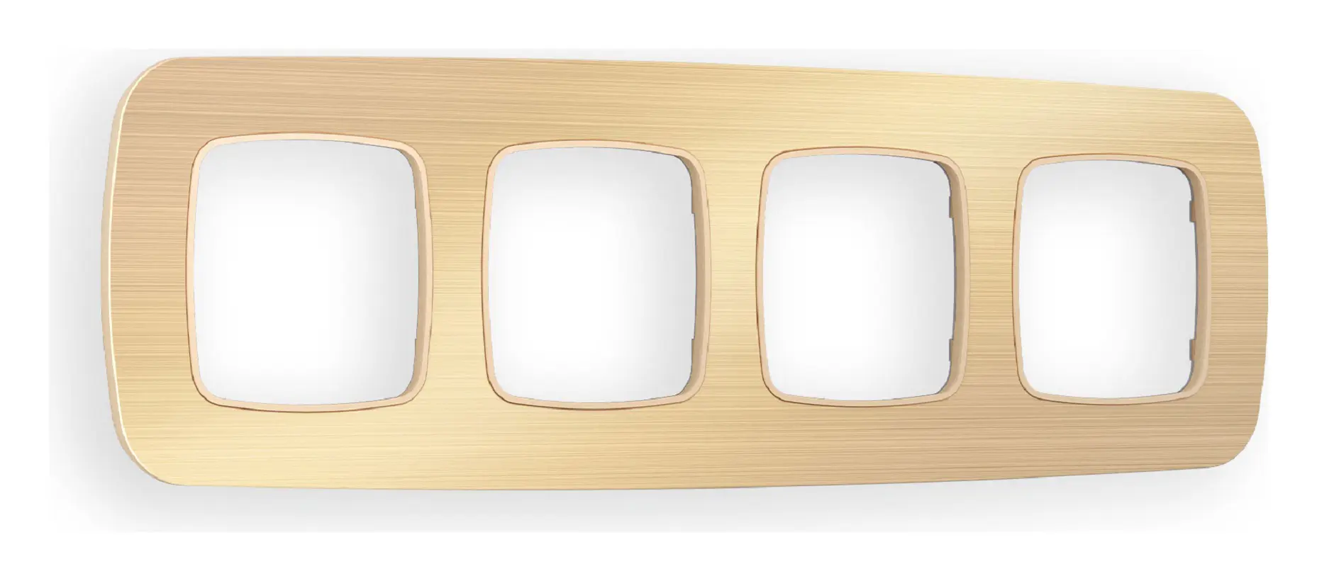 Изображение товара Рамка для розеток и выключателей Ambrella volt Omega Radian OF580304 4 поста металл шампань