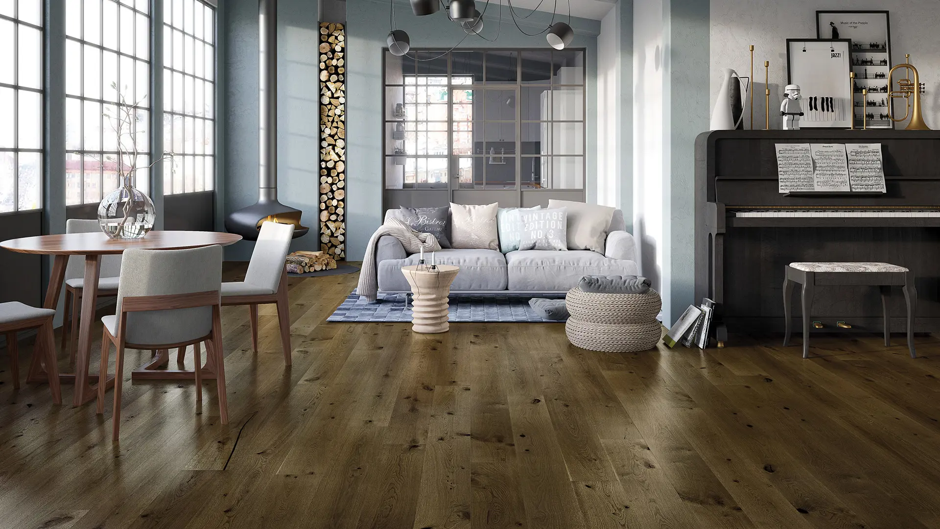 Изображение товара Паркетная доска Barlinek Дуб Clyde Grande 14 мм с фаской, влагостойкая, для теплого пола