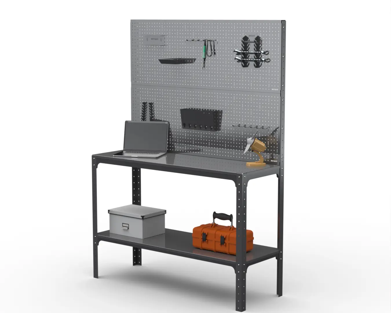 Изображение товара Стол-верстак Metalex 205137 с двойной перфопанелью