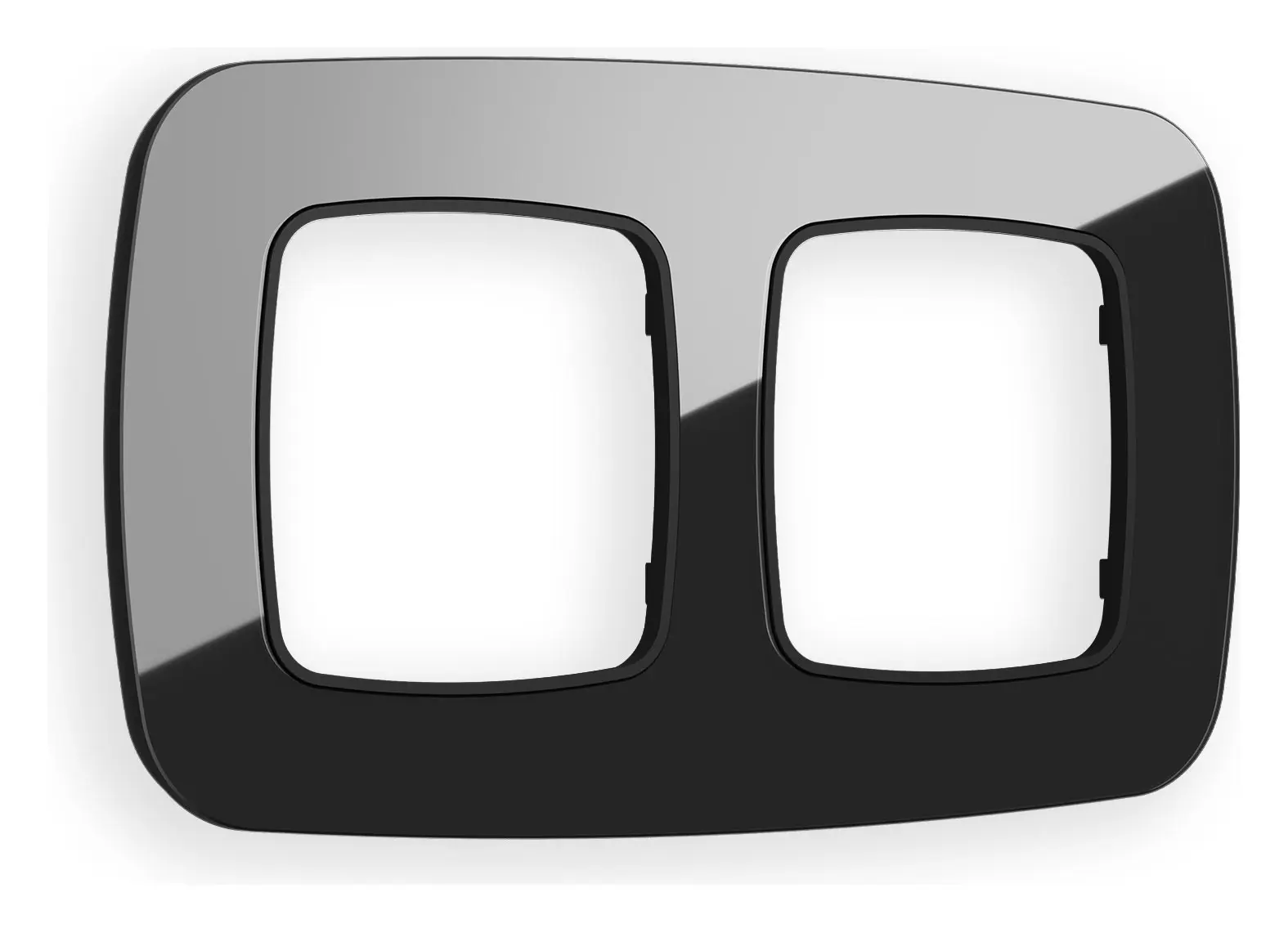 Изображение товара Рамка для розеток и выключателей Ambrella volt Omega Radian OF350802 2 поста черный