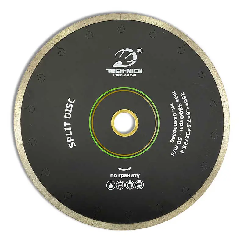 Изображение товара Диск алмазный по керамограниту Tech-Nick Split 250 мм 1.6 мм мощный для точной резки