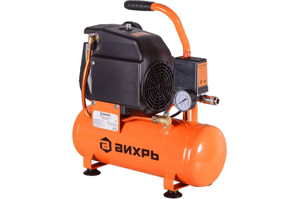 Изображение товара Компрессор поршневой Вихрь КП-165/10 10 л 165 л/мин 8 Бар безмасляный