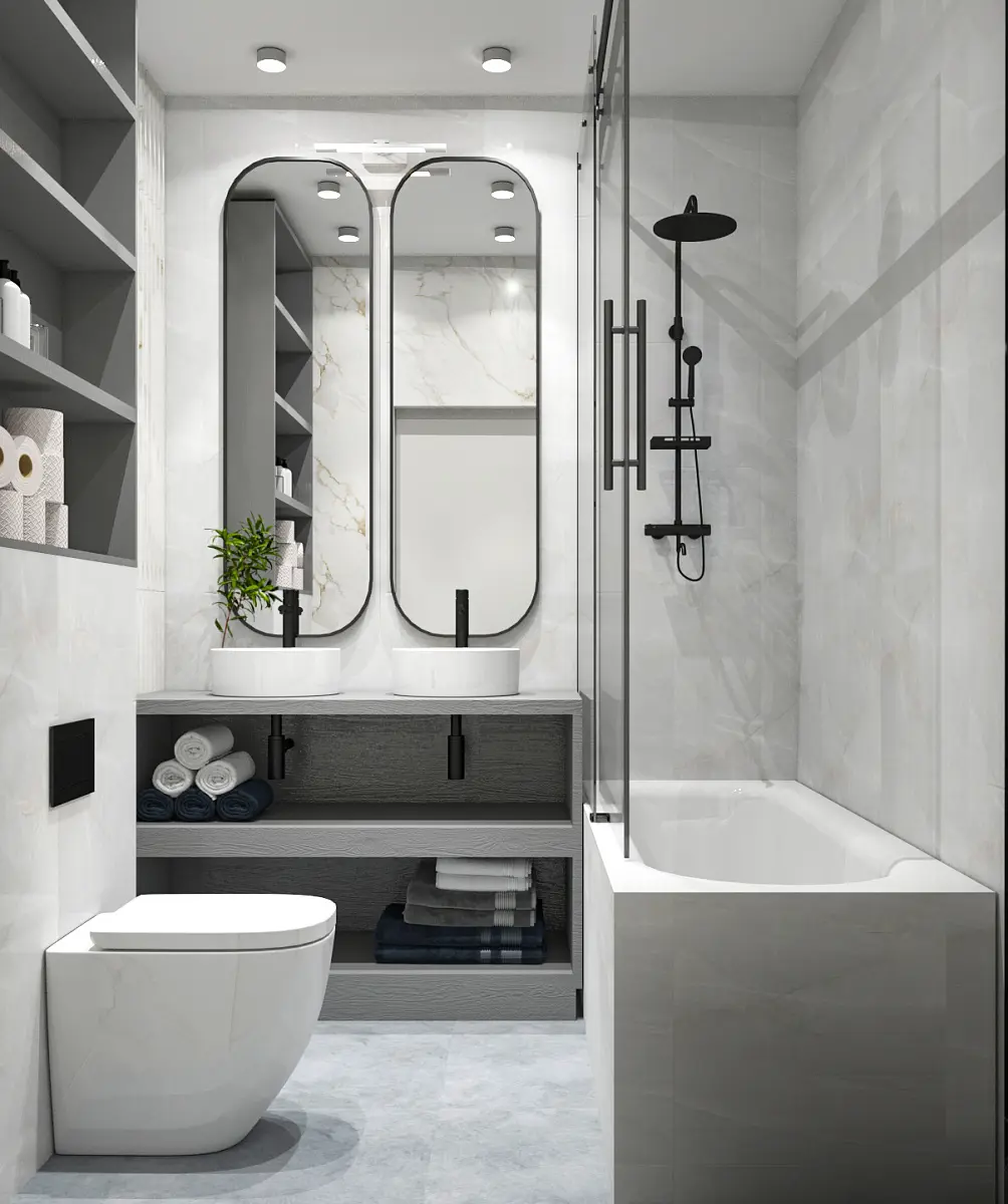 Изображение товара Керамогранит Absolut Gres AB 1052G 60x120 см светло-серый - мраморный эффект