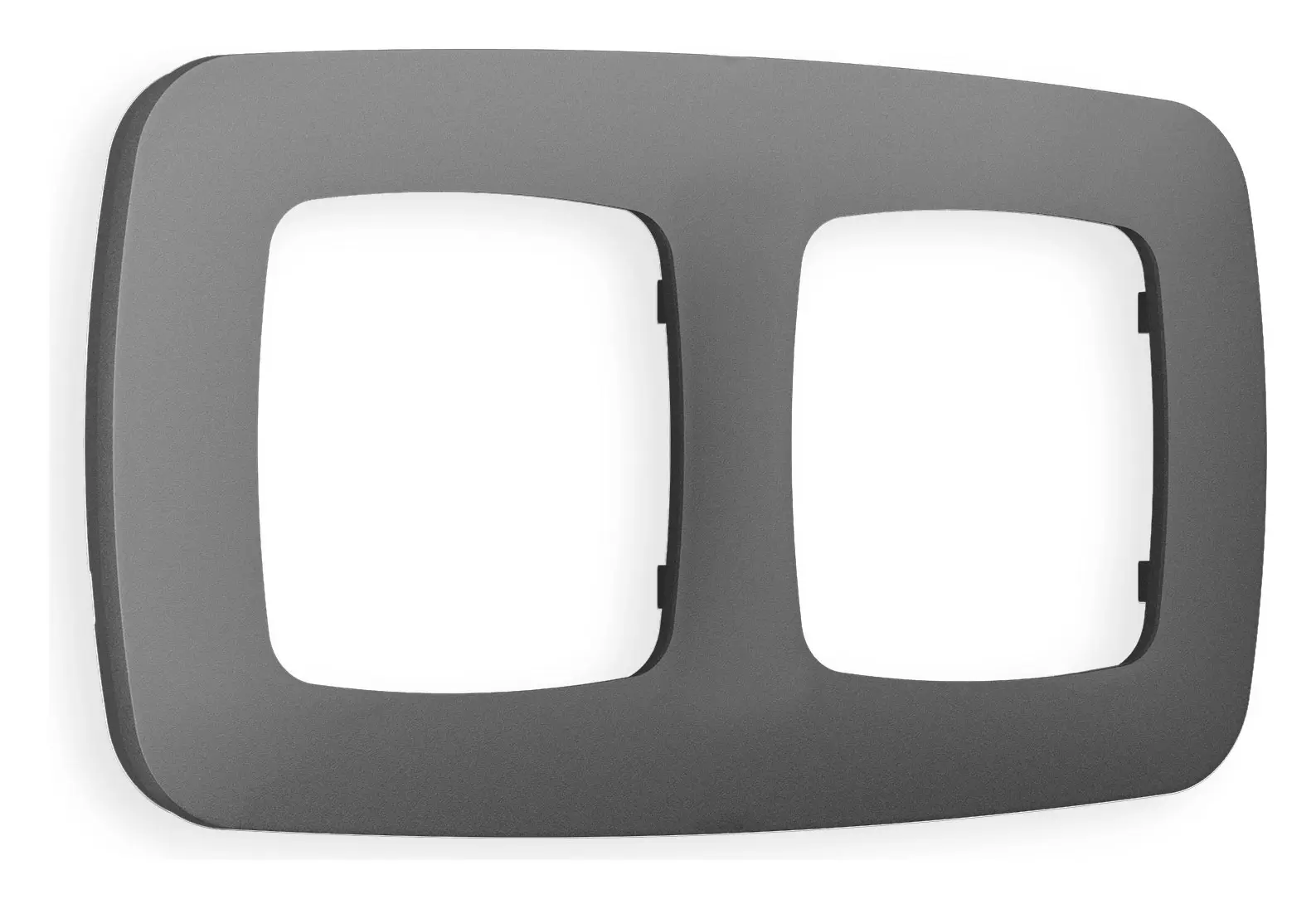 Изображение товара Рамка для розеток и выключателей Ambrella Volt Omega Ecta OF140652 2 поста антрацит серый