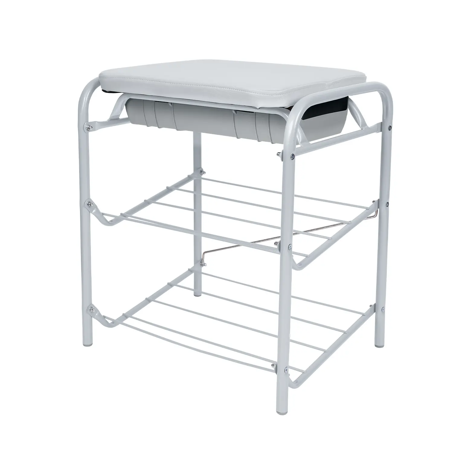 Изображение товара Банкетка Ника 33x50x44 см 2 полки металл цвет серый