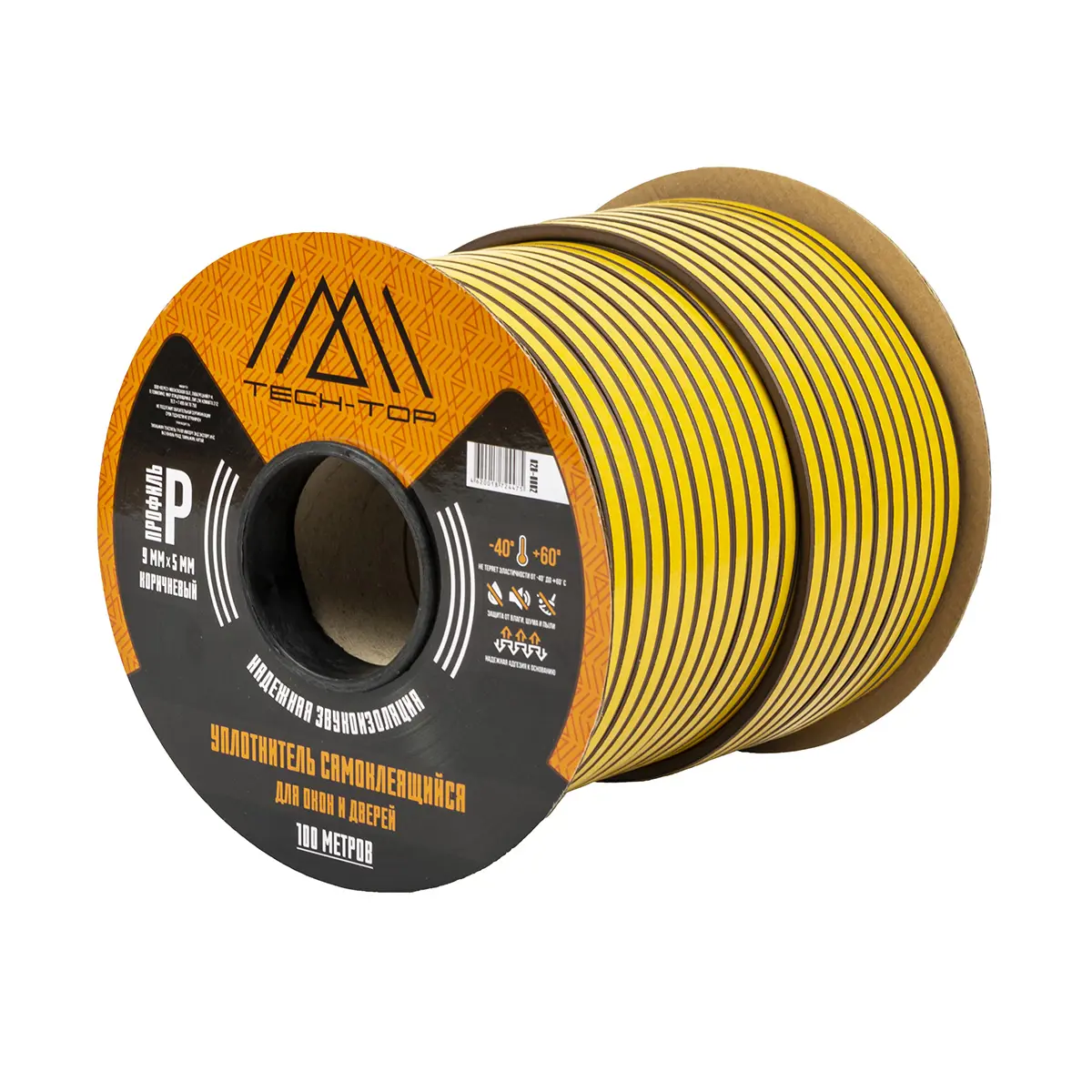 Изображение товара Уплотнительная лента TECH-TOP 028-0002 9x5 мм 100 м коричневая