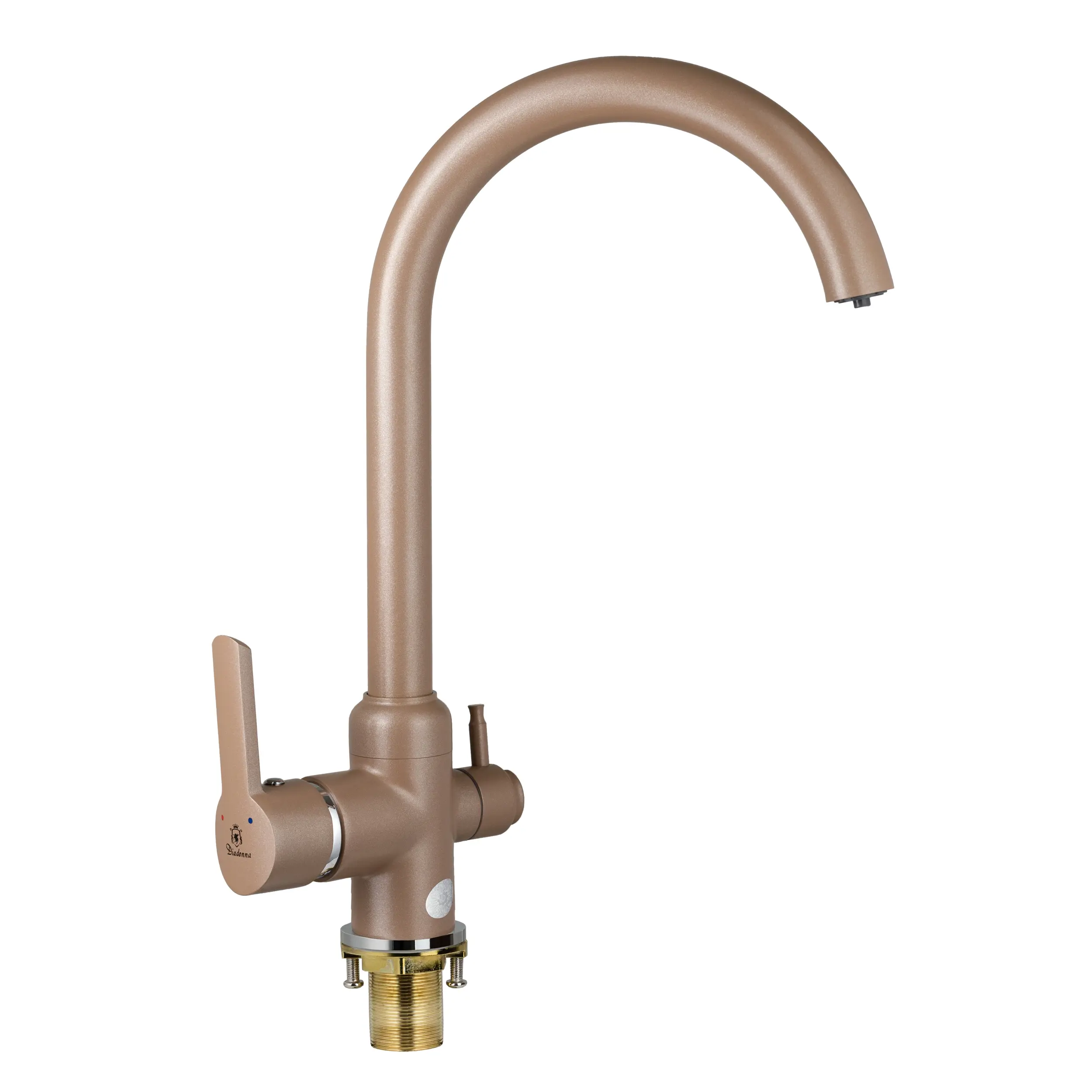 Изображение товара Смеситель для кухни Diadonna D98-446107BR поворотный излив 27.5 см цвет коричневый