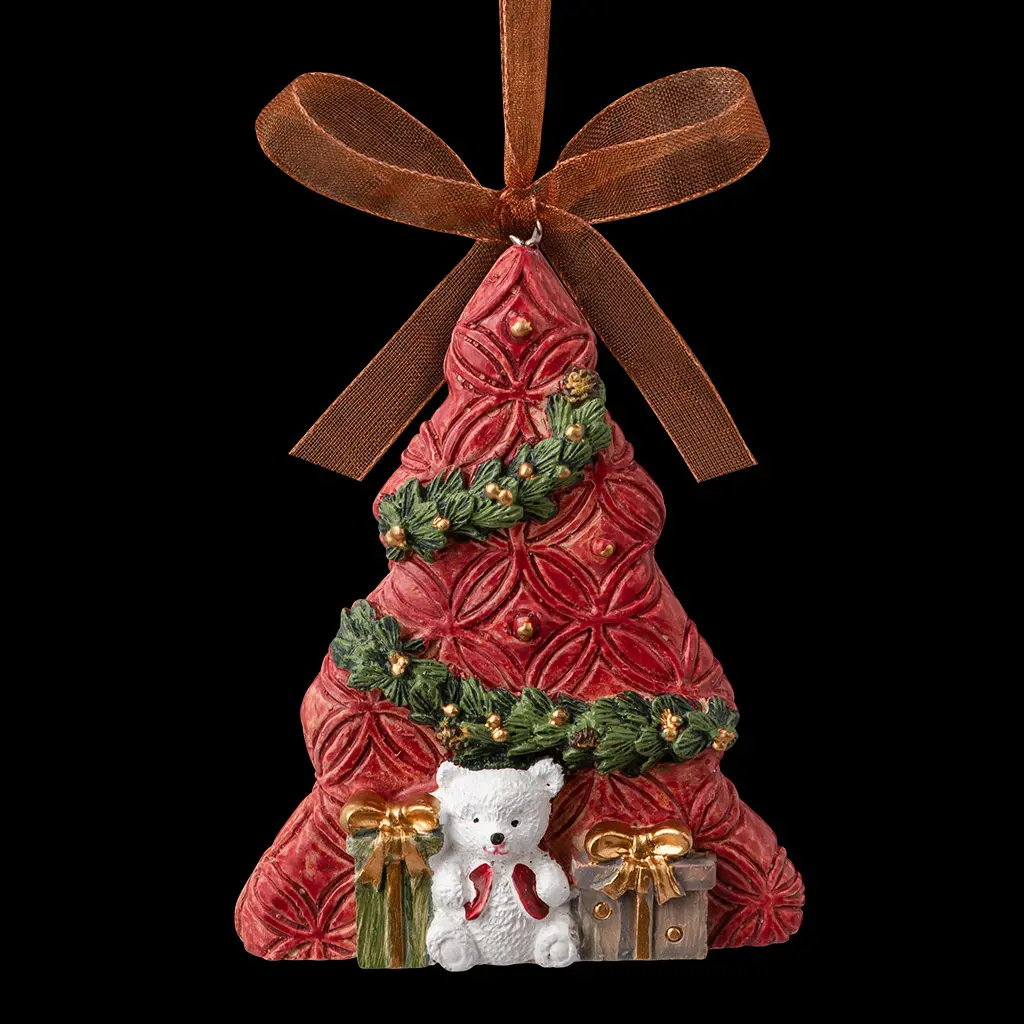 Изображение товара Елочная игрушка Erichkrause Елочка с подарками 9 см x 1 см красный
