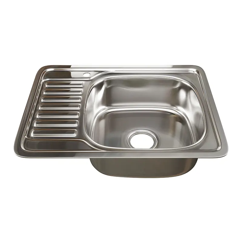 Изображение товара Мойка для кухни врезная с коландером Tropfberg 58533712 50x65 см глубина чаши 18 см нержавеющая сталь цвет серый