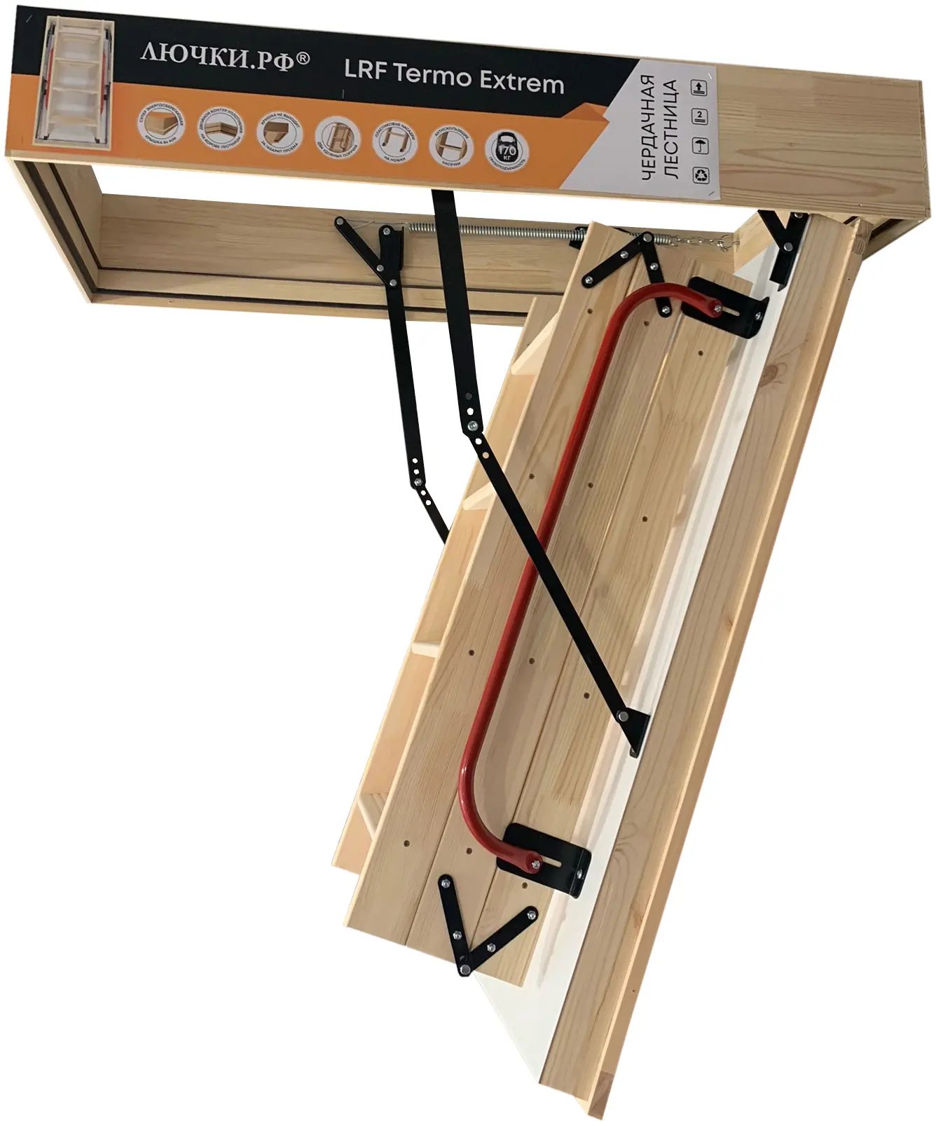 Изображение товара Чердачная лестница Лючки.рф LRF Termo Extrem 84мм 600х1200x2800мм