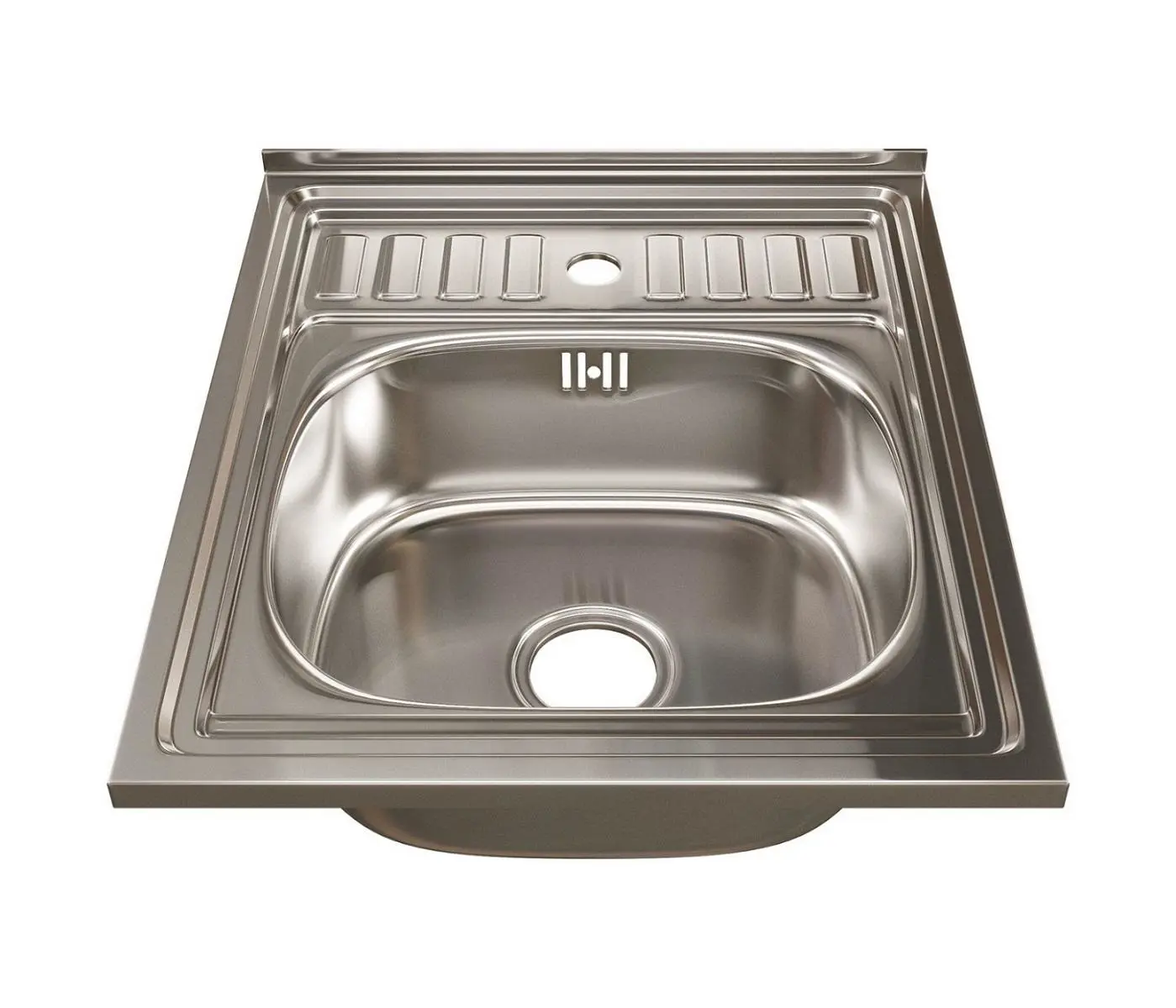 Изображение товара Накладная мойка Mixline 527974 60x50 см глубина чаши 16 см нержавеющая сталь цвет хром