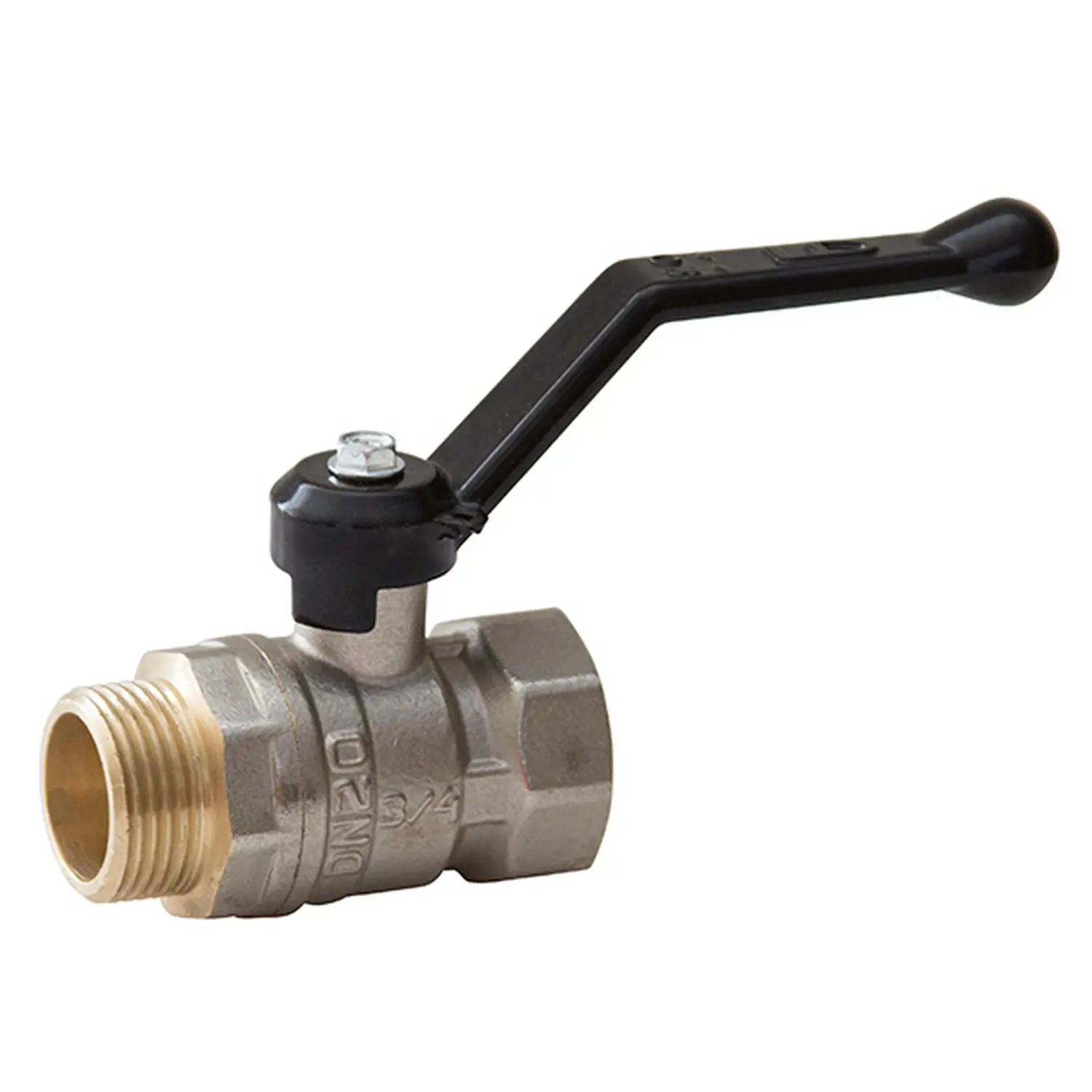 Изображение товара Кран шаровой LD Pride LD 47.303.15 DN15 PN25 1/2" ВР-НР латунь ручка рычаг
