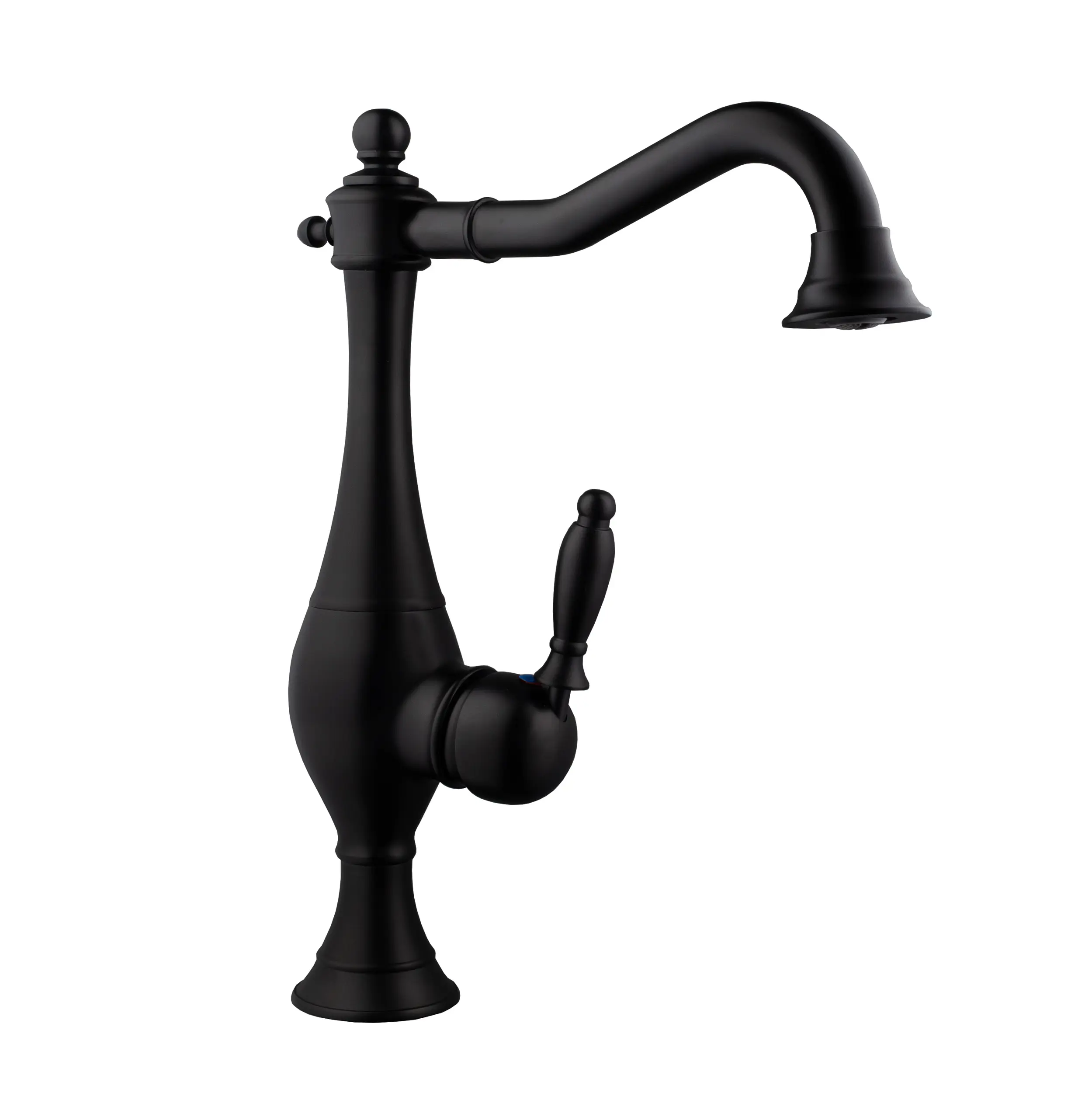 Изображение товара Смеситель для кухни Potato P909-6 поворотный излив 25.5 см цвет черный