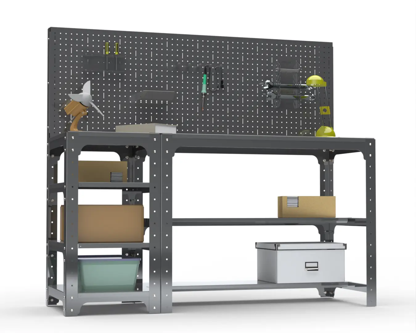 Изображение товара Металлический стол Metalex 201406 с перфопанелью и нагрузкой до 260 кг