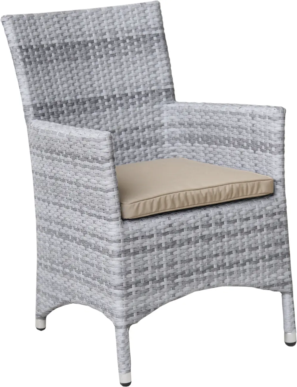 Изображение товара Кресло садовое Konway KN-3511 Адриа 58 см x 63 см x 88 см искусственный ротанг серый/серебристый