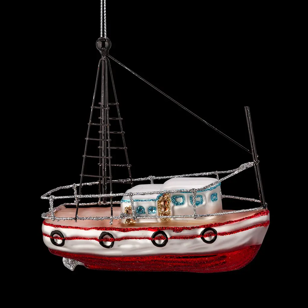 Изображение товара Елочная игрушка Erichkrause Рыбацкий баркас 12.5 см x 4 см красный