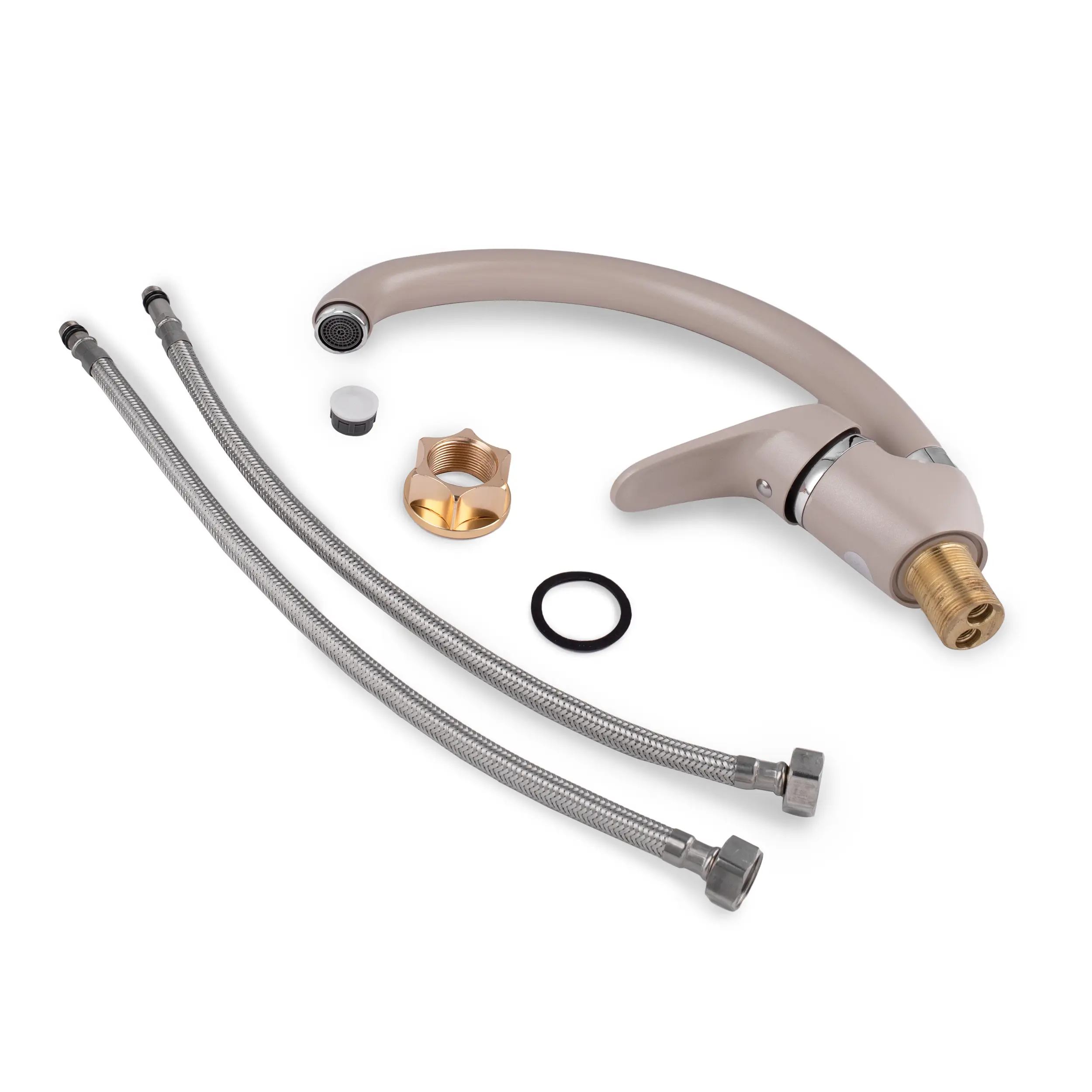 Изображение товара Смеситель для кухни Diadonna D89-559124BG поворотный излив 19.5 см цвет хром, бежевый