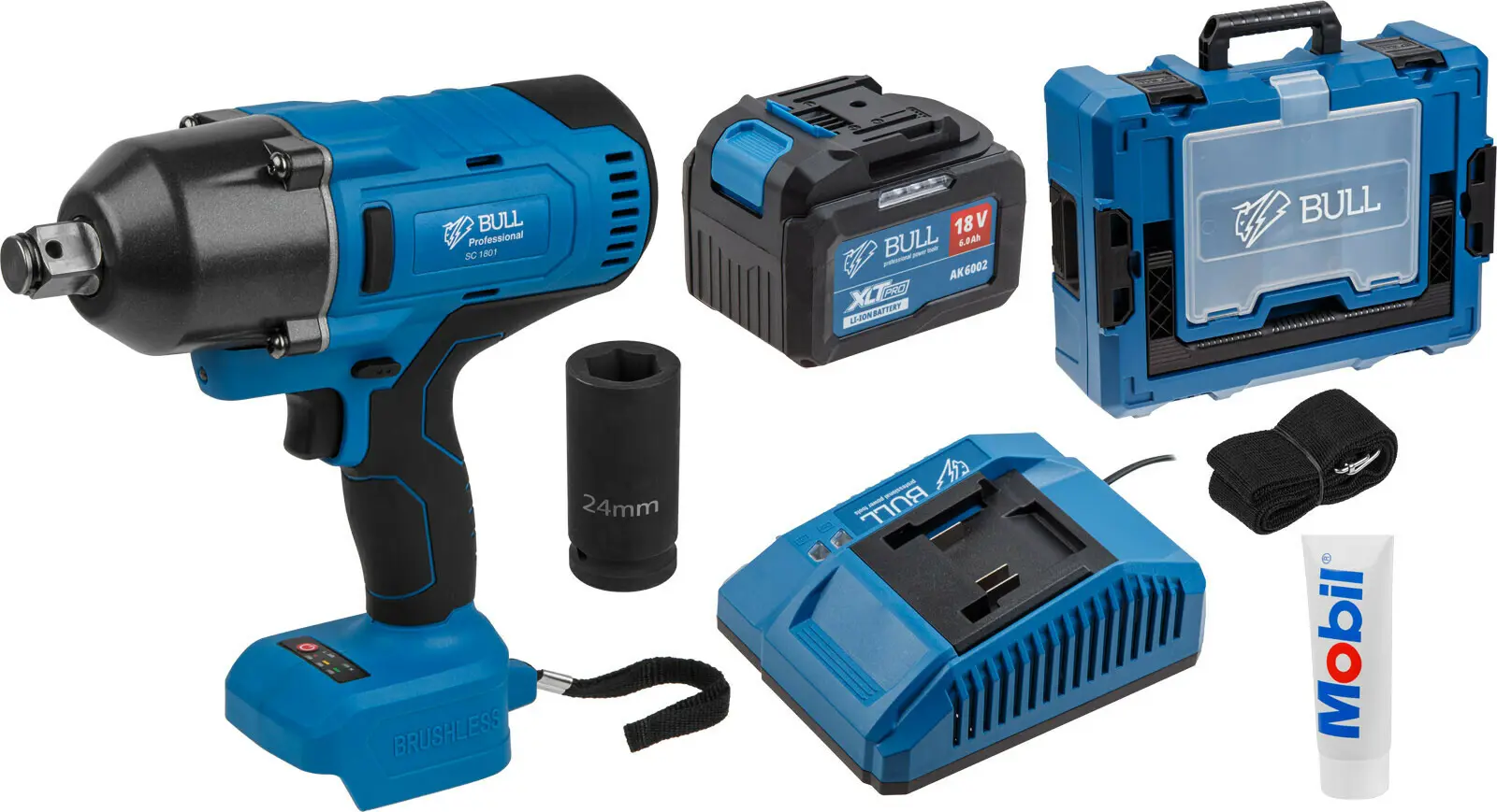 Изображение товара Аккумуляторный гайковерт BULL SC 1801 Xcase XLTpro, 18 В, 1000 Нм, кейс