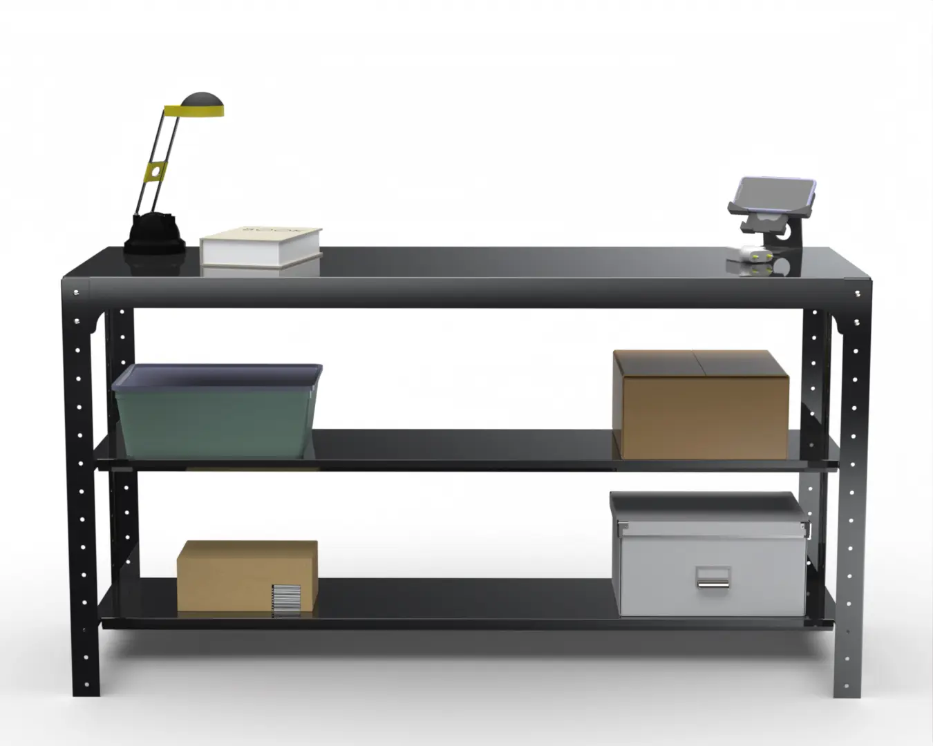 Изображение товара Металлический рабочий стол Metalex 201509 с двумя полками и нагрузкой 260 кг