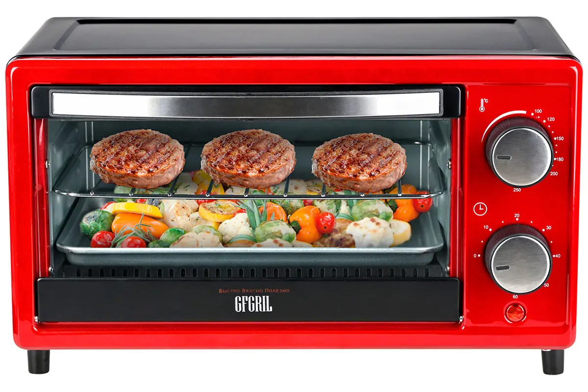 Изображение товара Электропечь 1000 Вт Gfgril 511170 37x26x21 см цвет красный